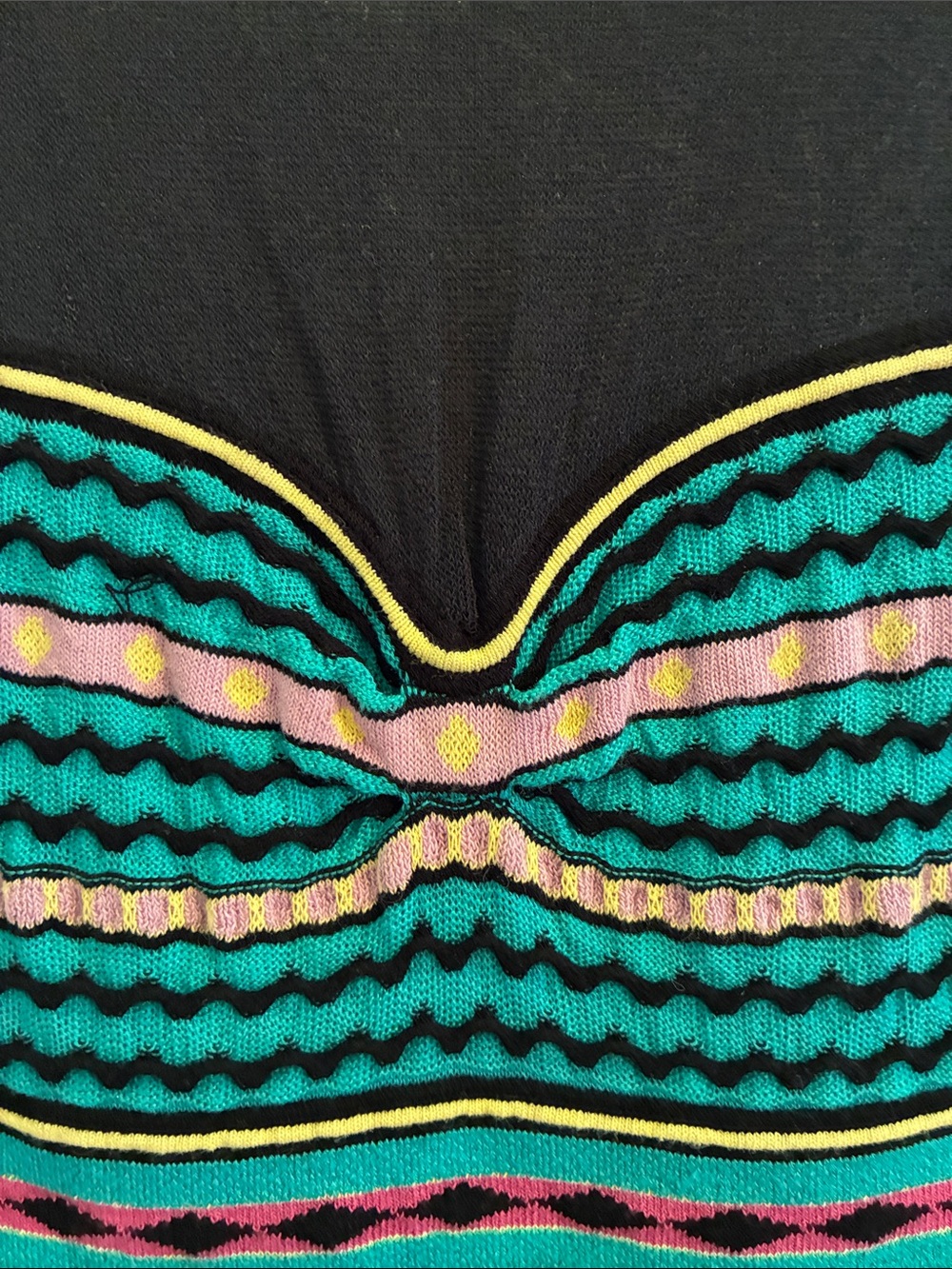 Missoni Multicolor Patterned Knit dress Sleeveless Flared SZ S - Picture 4 of 7